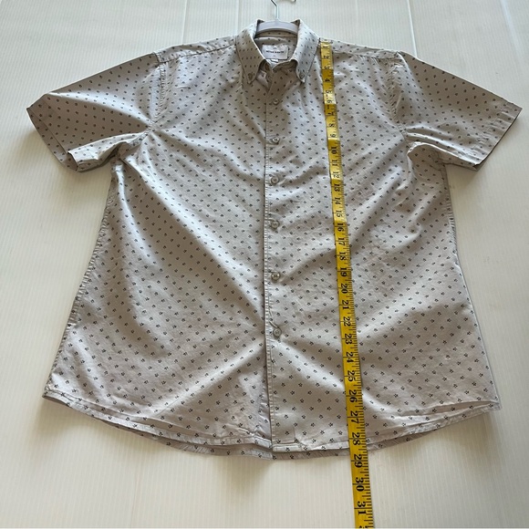 Peter Werth London Short Sleeve Button Down Collared Shirt Gray Size Medium - Picture 8 of 10